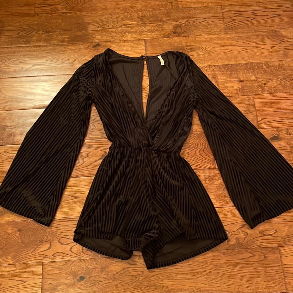 Black long sleeve romper